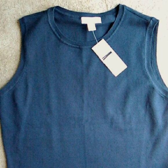 NWT Charter Club Dark Navy Silk Blend Top - Picture 2 of 9